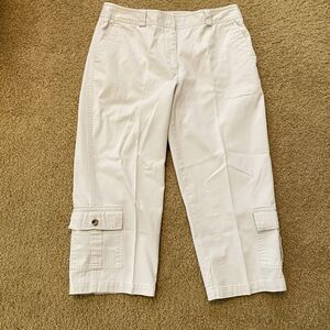 NEW Rafaela CARGO Pants Cropped Khaki Beige 31x21 MINT CONDITION 10 Petite